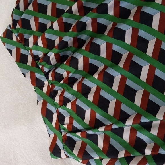 J. Crew Ratti Retro Silk Geometric Skirt in Simpatico Diamond Lattice NWT - Picture 10 of 16